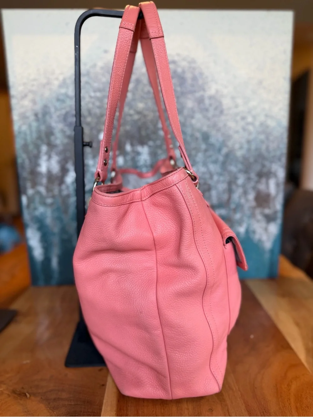 Coach Classic 2012 Coral Pebbled Leather Penelope Tote GUC